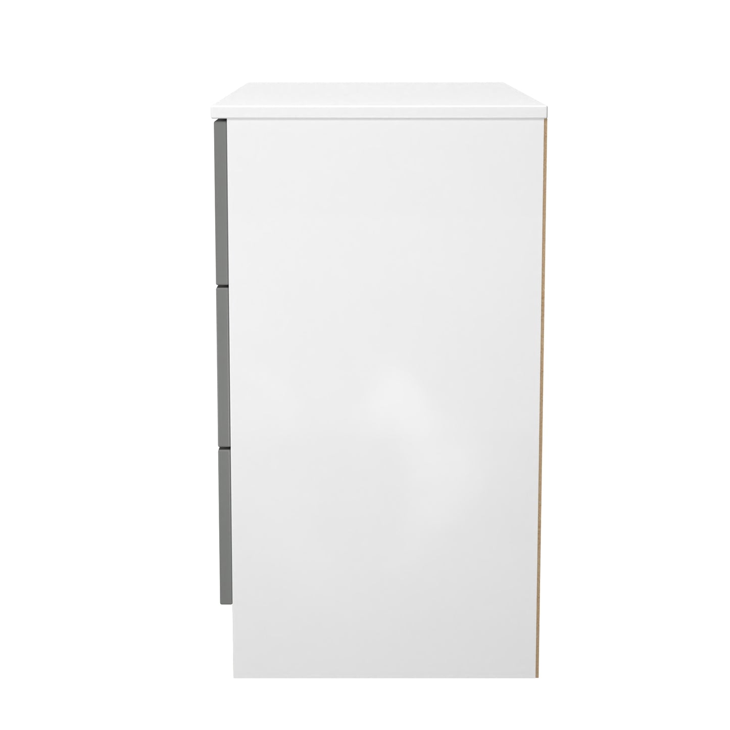 Contrast Chest of Drawers Grey & White 3 Drawers 74cm