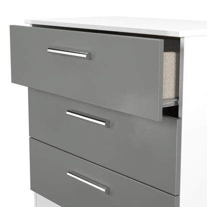 Contrast Chest of Drawers Grey & White 3 Drawers 74cm