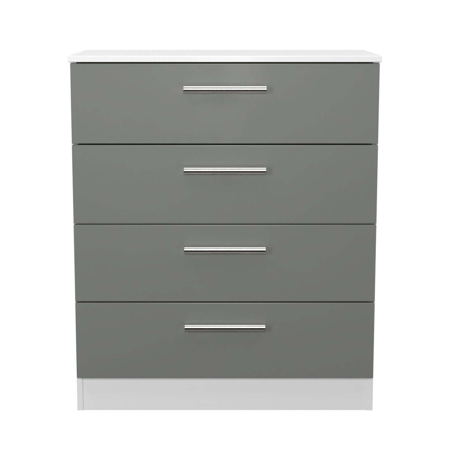 Contrast Chest of Drawers Grey & White 4 Drawers 89cm