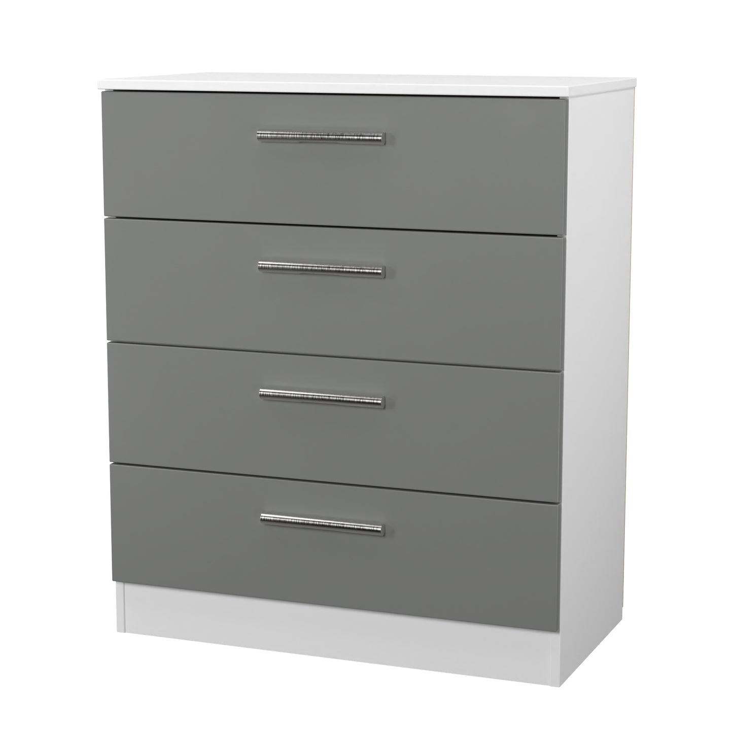Contrast Chest of Drawers Grey & White 4 Drawers 89cm
