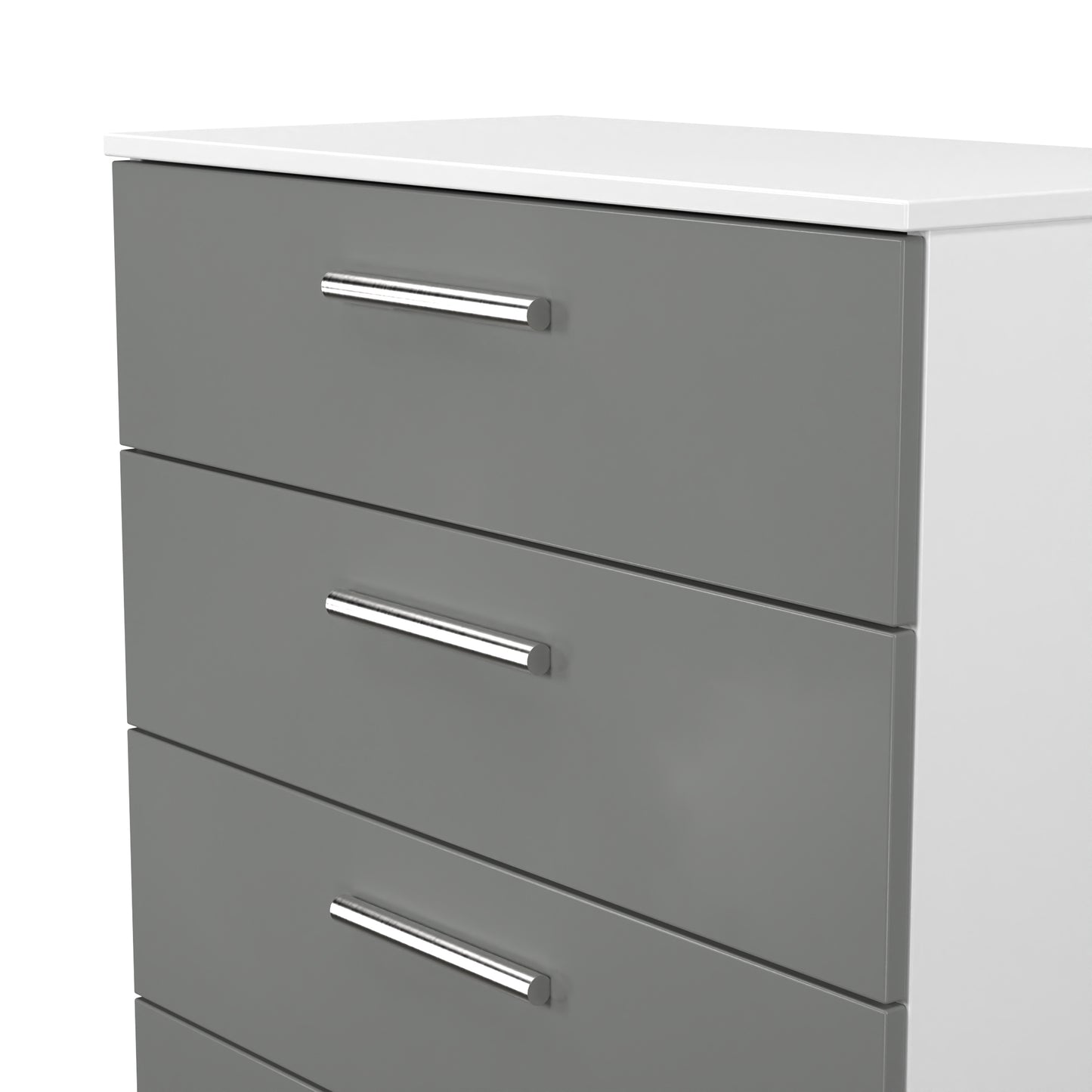 Contrast Chest of Drawers Grey & White 4 Drawers 89cm