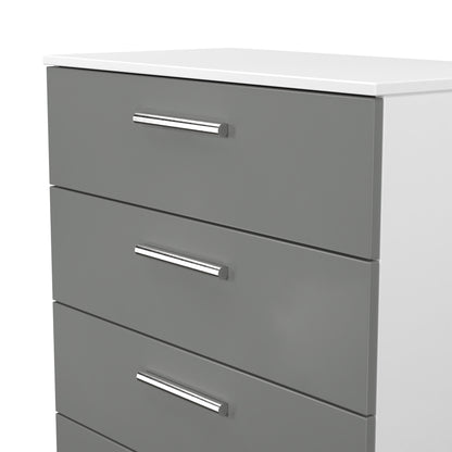 Contrast Chest of Drawers Grey & White 4 Drawers 89cm