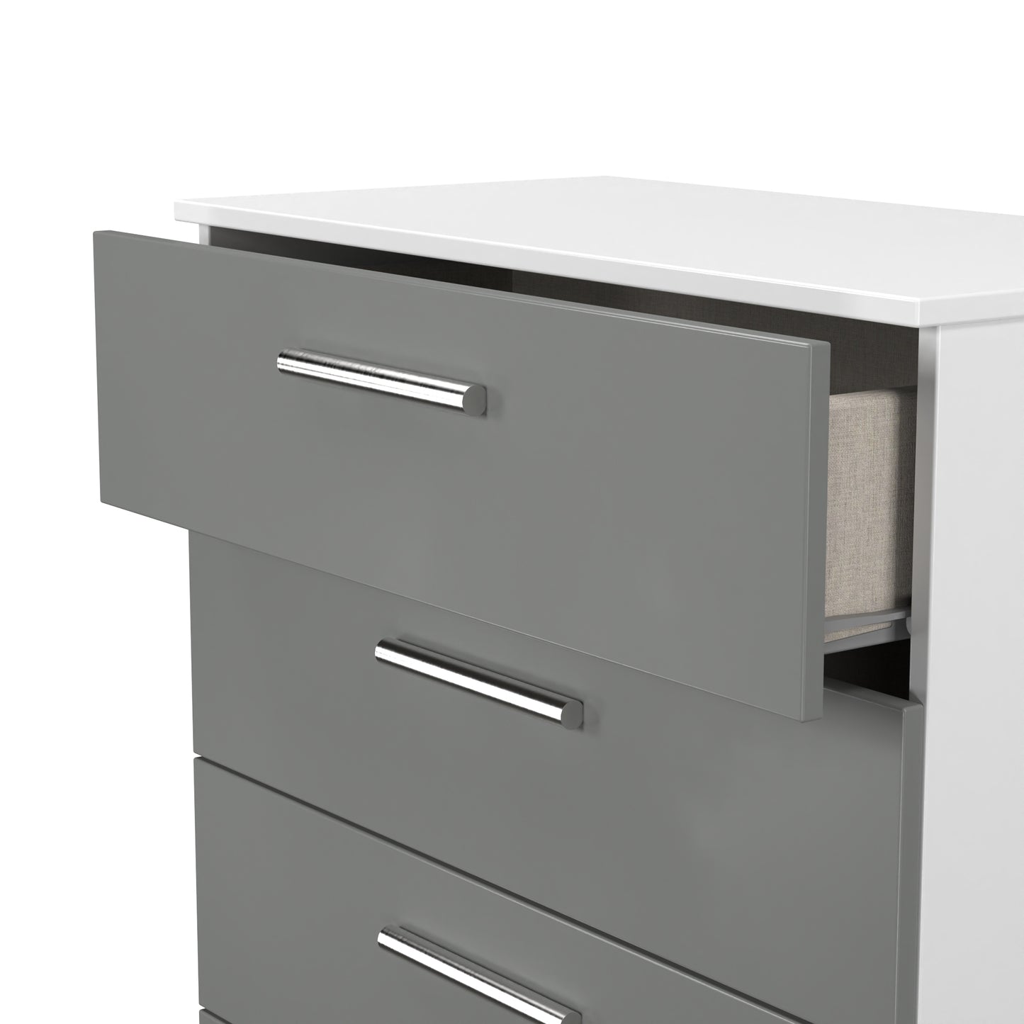 Contrast Chest of Drawers Grey & White 4 Drawers 89cm