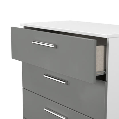 Contrast Chest of Drawers Grey & White 4 Drawers 89cm
