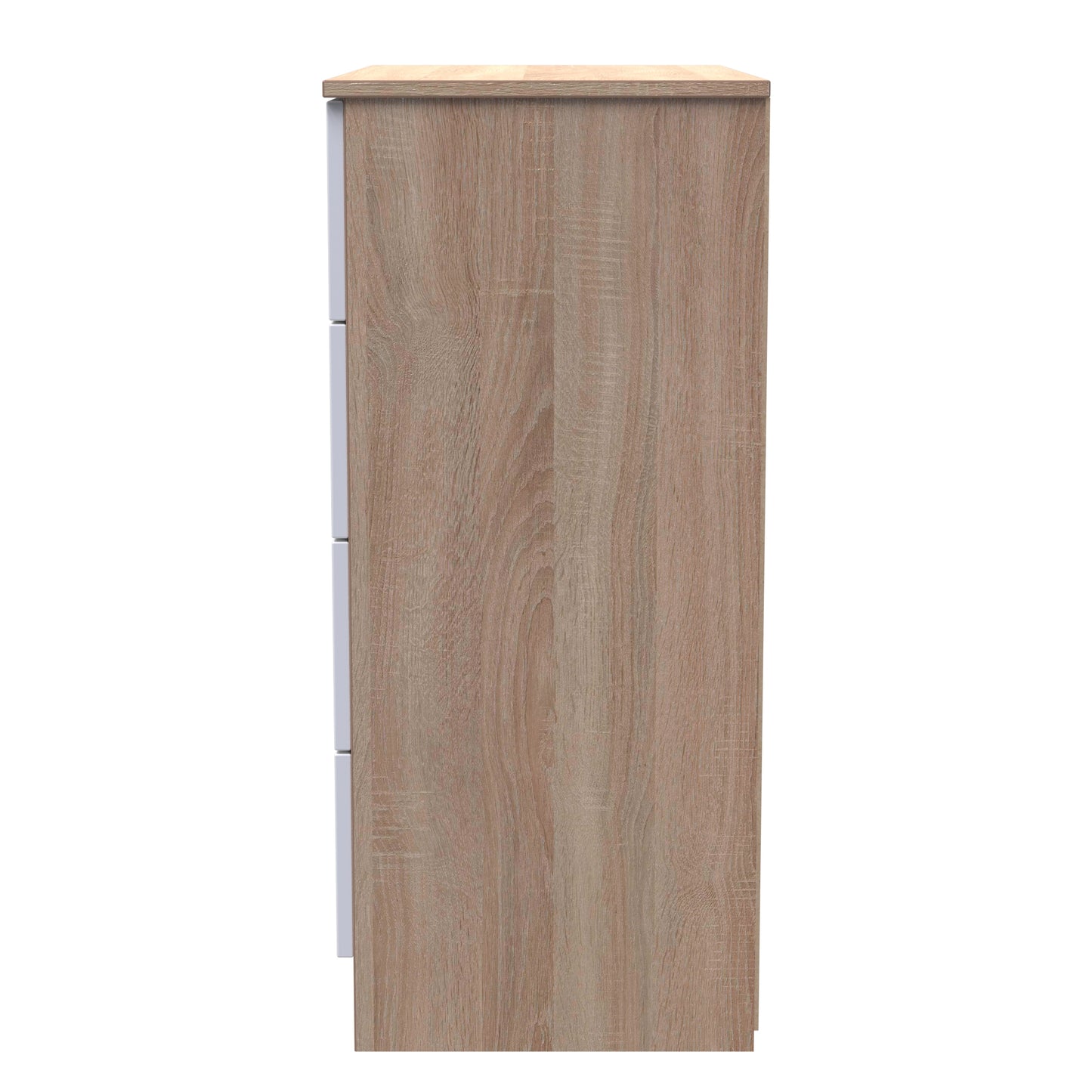 Contrast Chest of Drawers White & Oak 4 Drawers 89cm