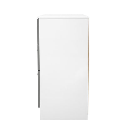 Contrast Large Chest of Drawers Grey & White 6 Drawers 110cm