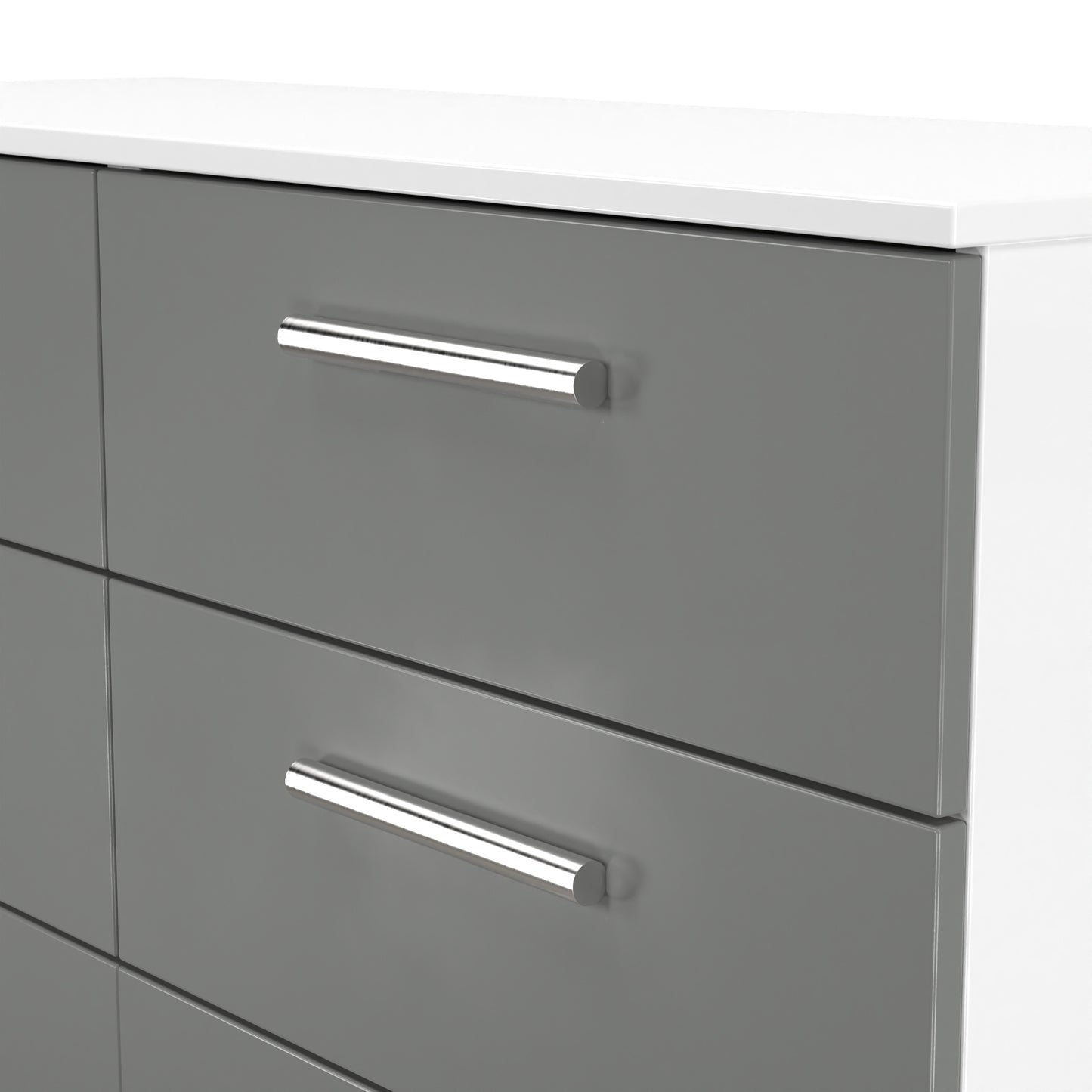 Contrast Large Chest of Drawers Grey & White 6 Drawers 110cm