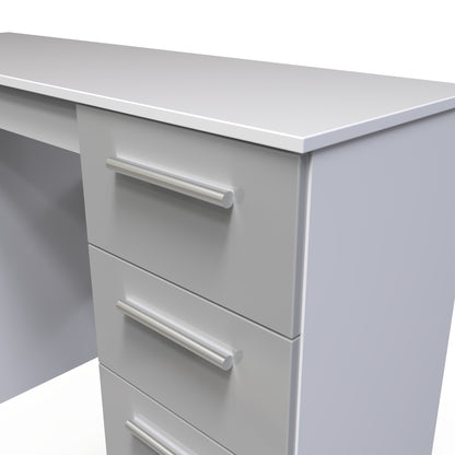 Contrast Desk Grey & White 6 Drawers 125cm