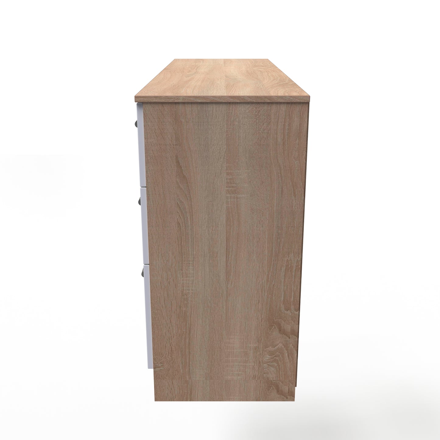 Contrast Desk White & Oak 6 Drawers 125cm