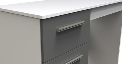 Contrast Desk Grey & White 3 Drawers 90cm