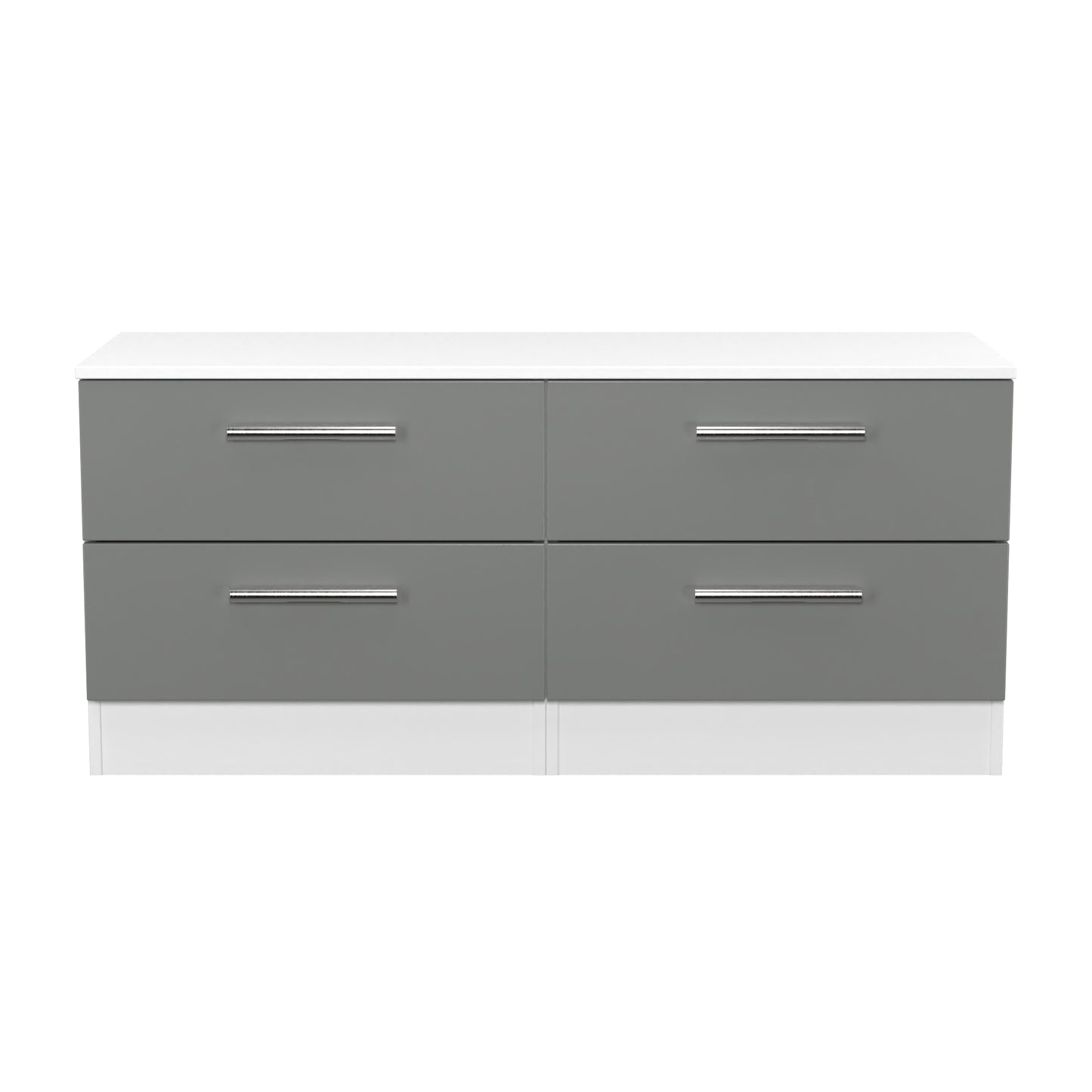 Contrast Large Chest of Drawers Grey & White 4 Drawers 110cm