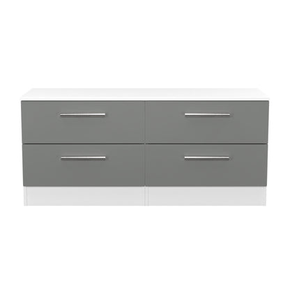 Contrast Large Chest of Drawers Grey & White 4 Drawers 110cm