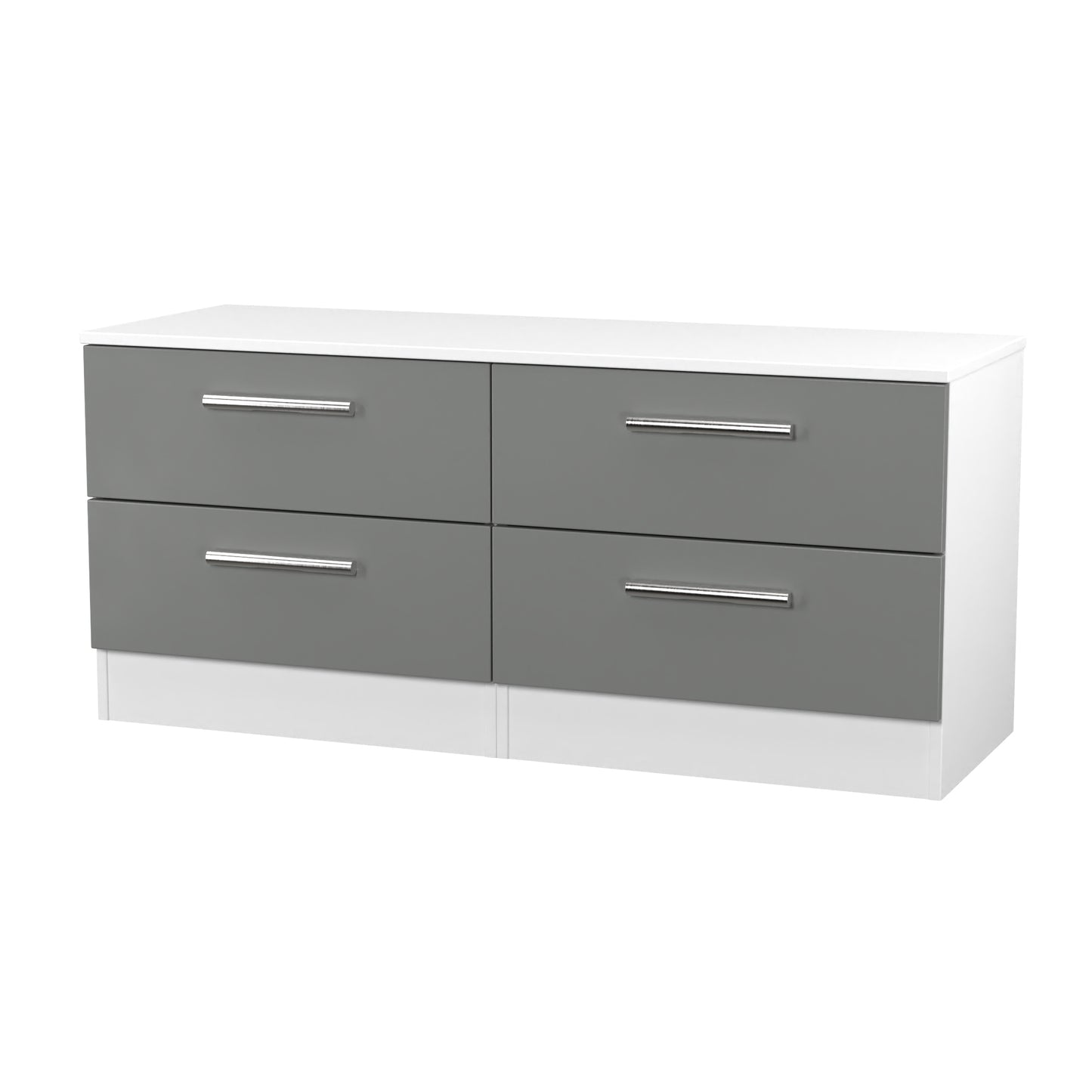 Contrast Large Chest of Drawers Grey & White 4 Drawers 110cm