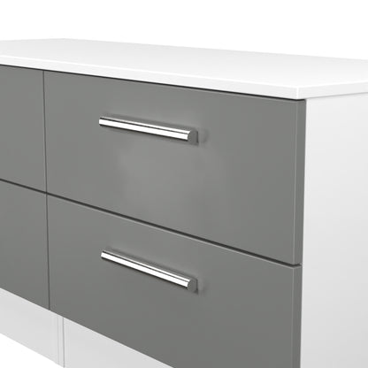 Contrast Large Chest of Drawers Grey & White 4 Drawers 110cm
