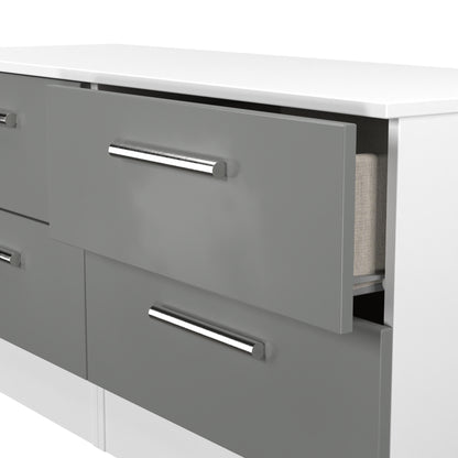 Contrast Large Chest of Drawers Grey & White 4 Drawers 110cm