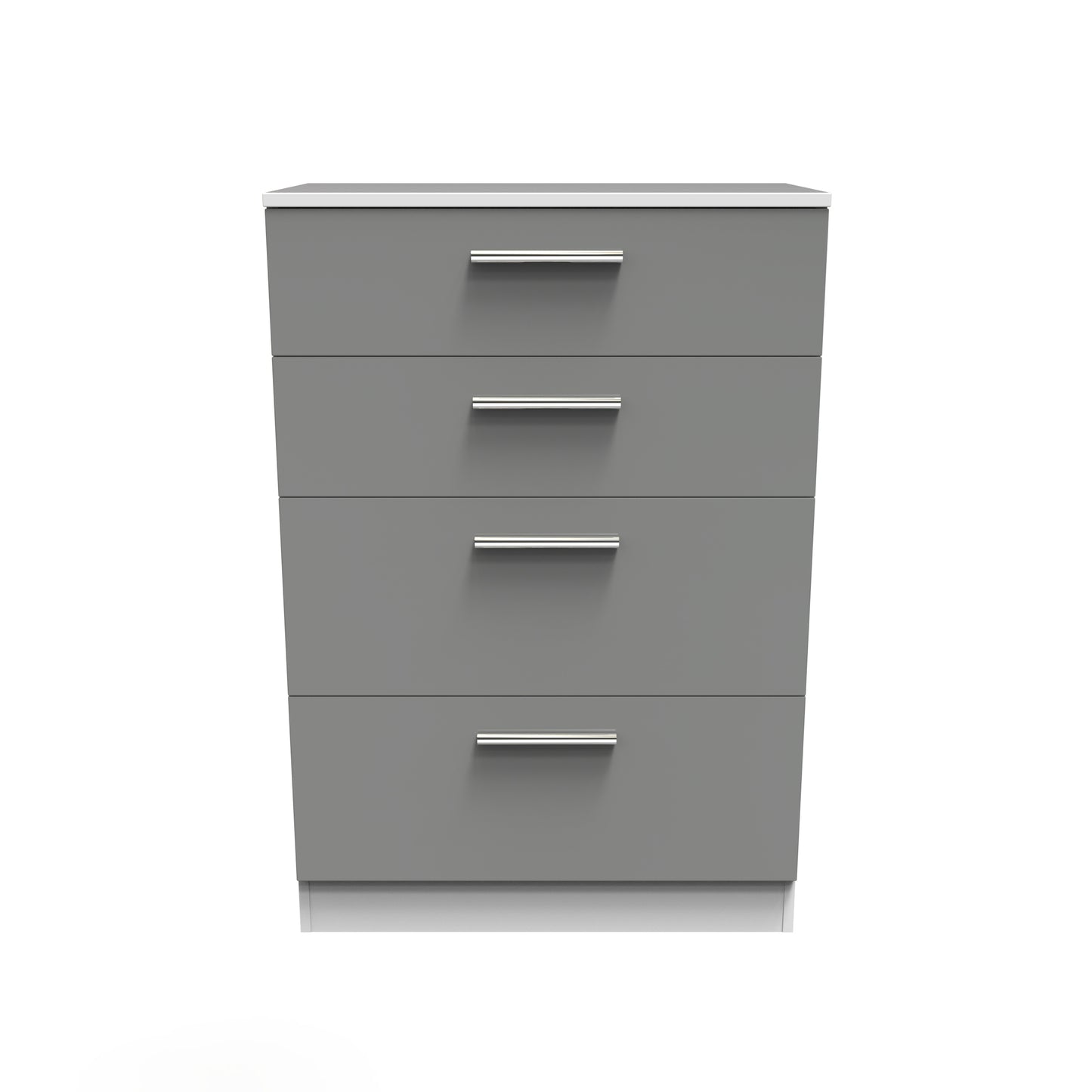 Contrast Tall Chest of Drawers Grey & White 4 Drawers 108cm