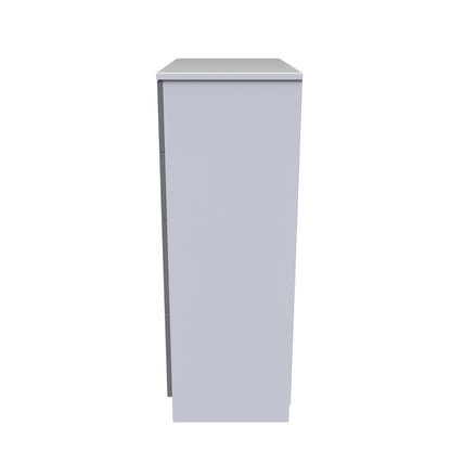 Contrast Tall Chest of Drawers Grey & White 4 Drawers 108cm