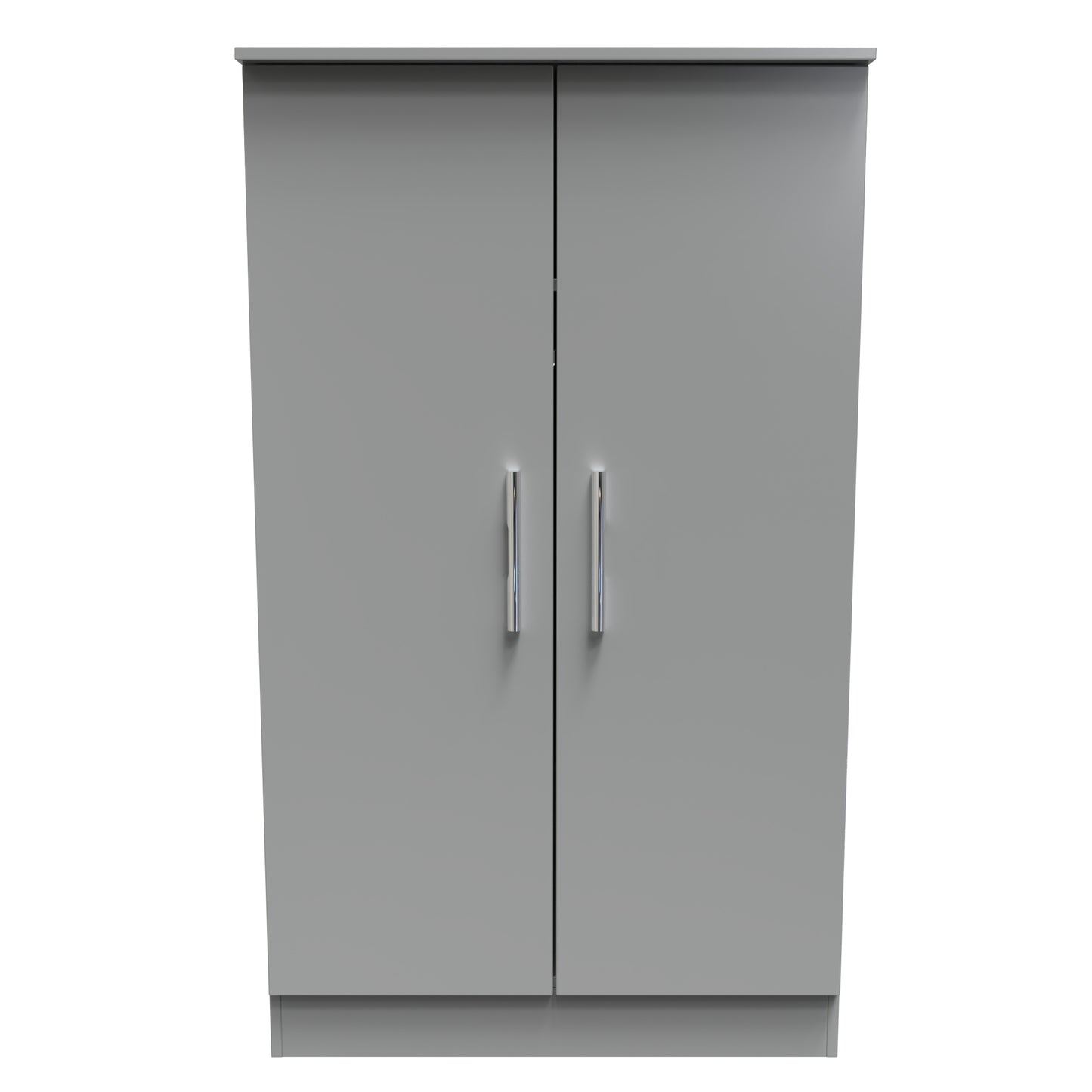 Contrast Tall Wardrobe Grey 2 Doors 1 Shelf 126cm