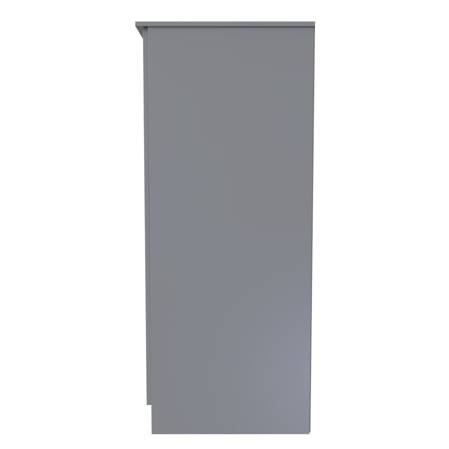 Contrast Tall Wardrobe Grey 2 Doors 1 Shelf 126cm
