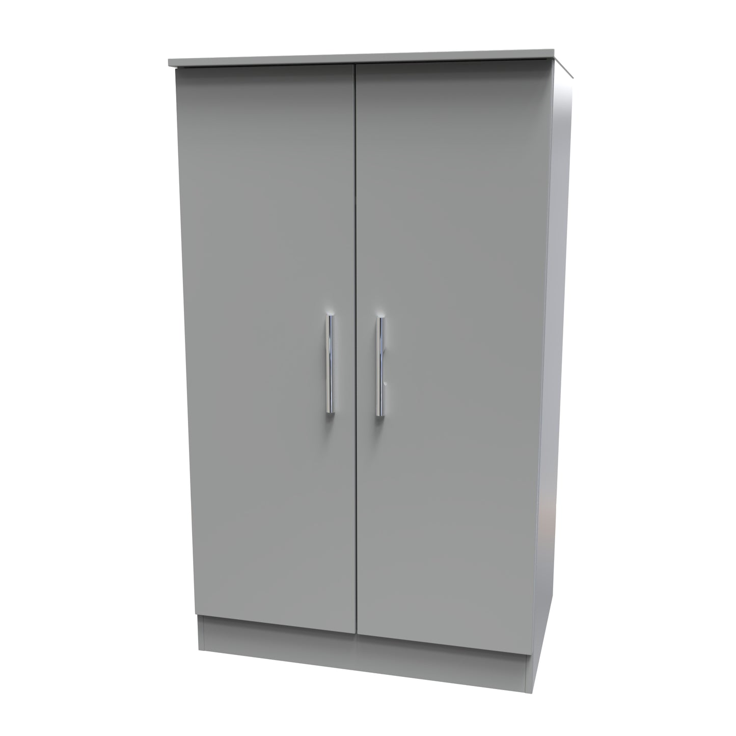 Contrast Tall Wardrobe Grey 2 Doors 1 Shelf 126cm