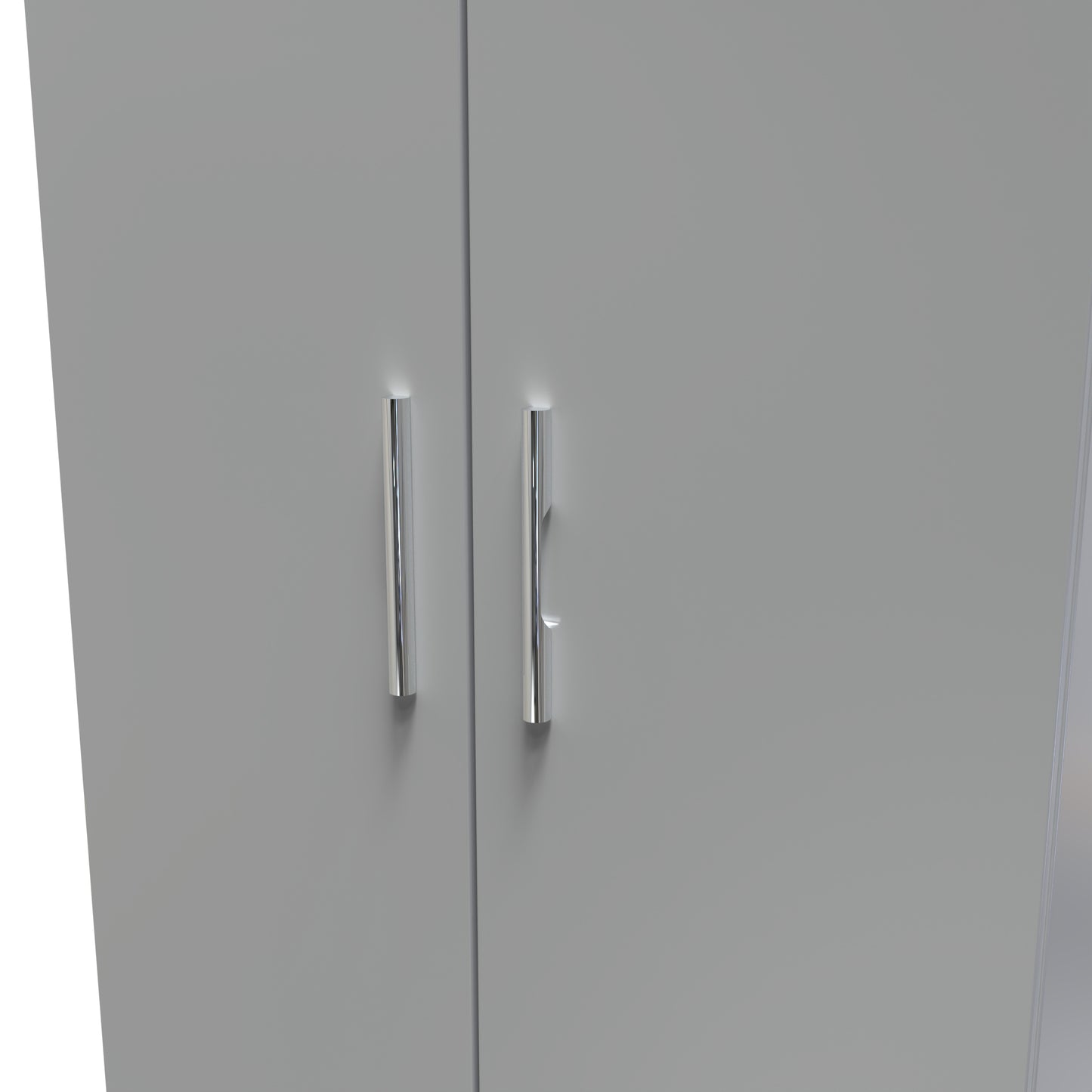 Contrast Tall Wardrobe Grey 2 Doors 1 Shelf 126cm