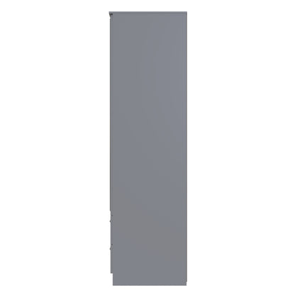Contrast Tall Mirror Wardrobe Grey 2 Doors 2 Drawers 182cm