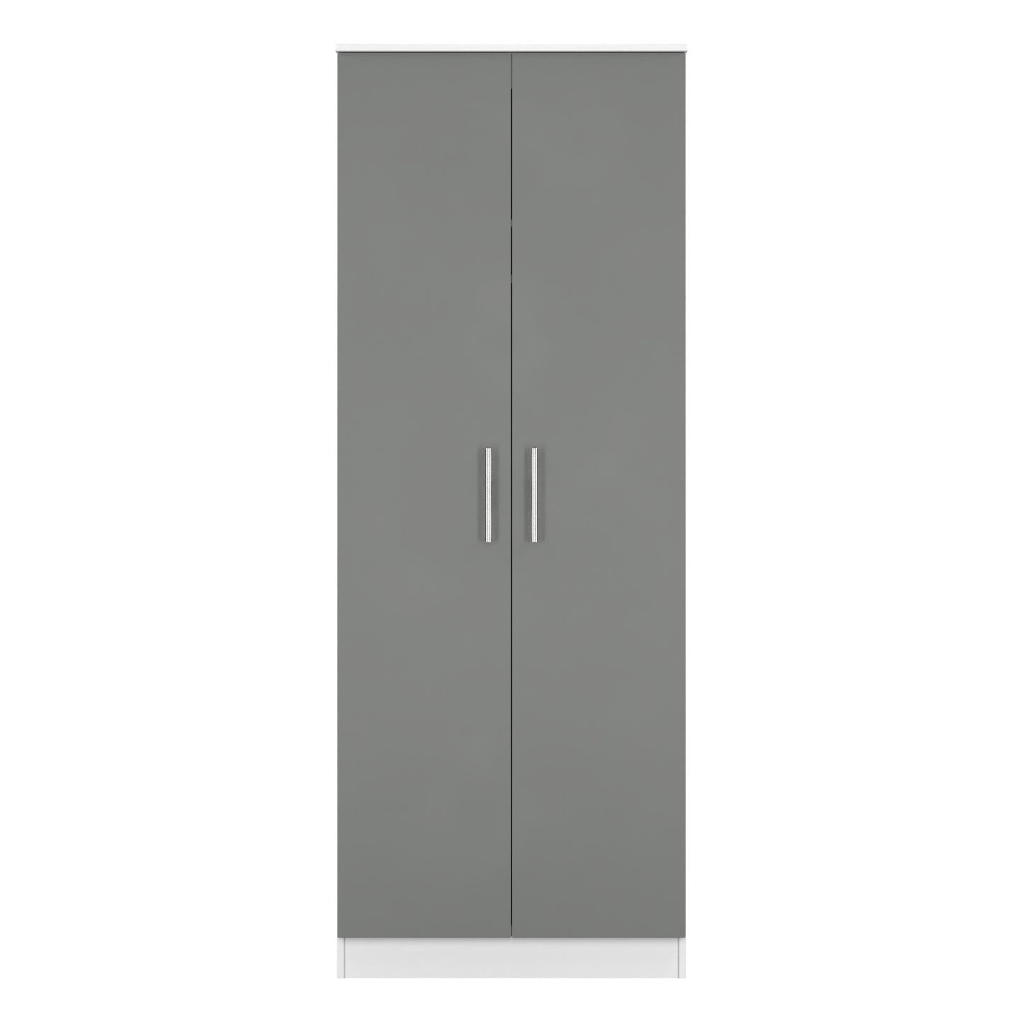 Contrast Tall Wardrobe Grey & White 2 Doors 196cm