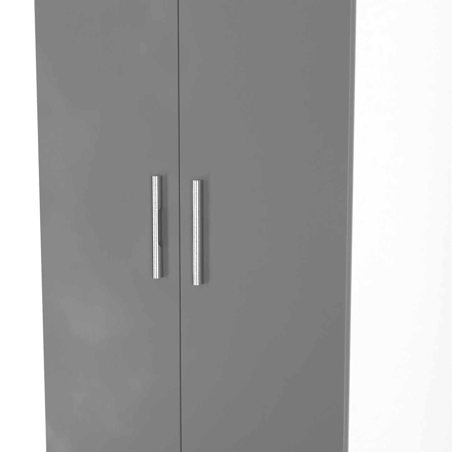 Contrast Tall Wardrobe Grey & White 2 Doors 2 Drawers 196cm