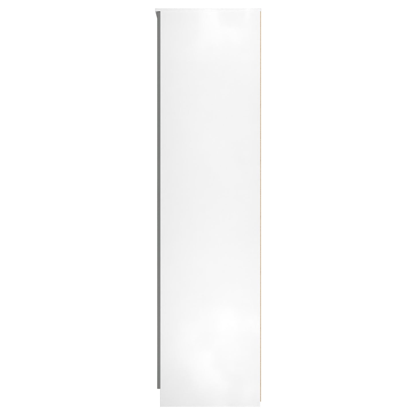 Contrast Tall Mirror Wardrobe Grey & White 2 Shelves 196cm