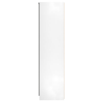 Contrast Tall Mirror Wardrobe Grey & White 2 Shelves 196cm