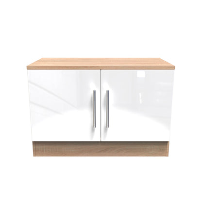 Contrast TV Unit White & Oak 2 Doors 74cm