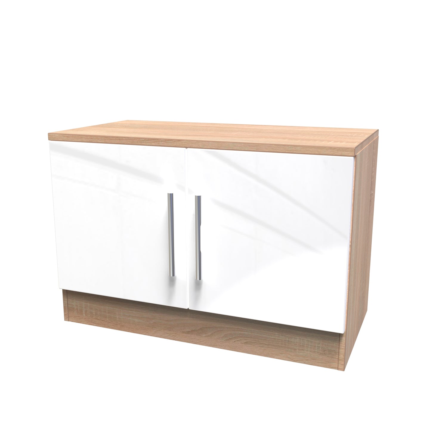 Contrast TV Unit White & Oak 2 Doors 74cm