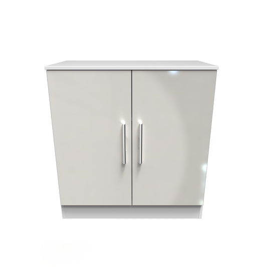 Contrast Cabinet Grey & White 2 Doors 1 Shelf 79cm