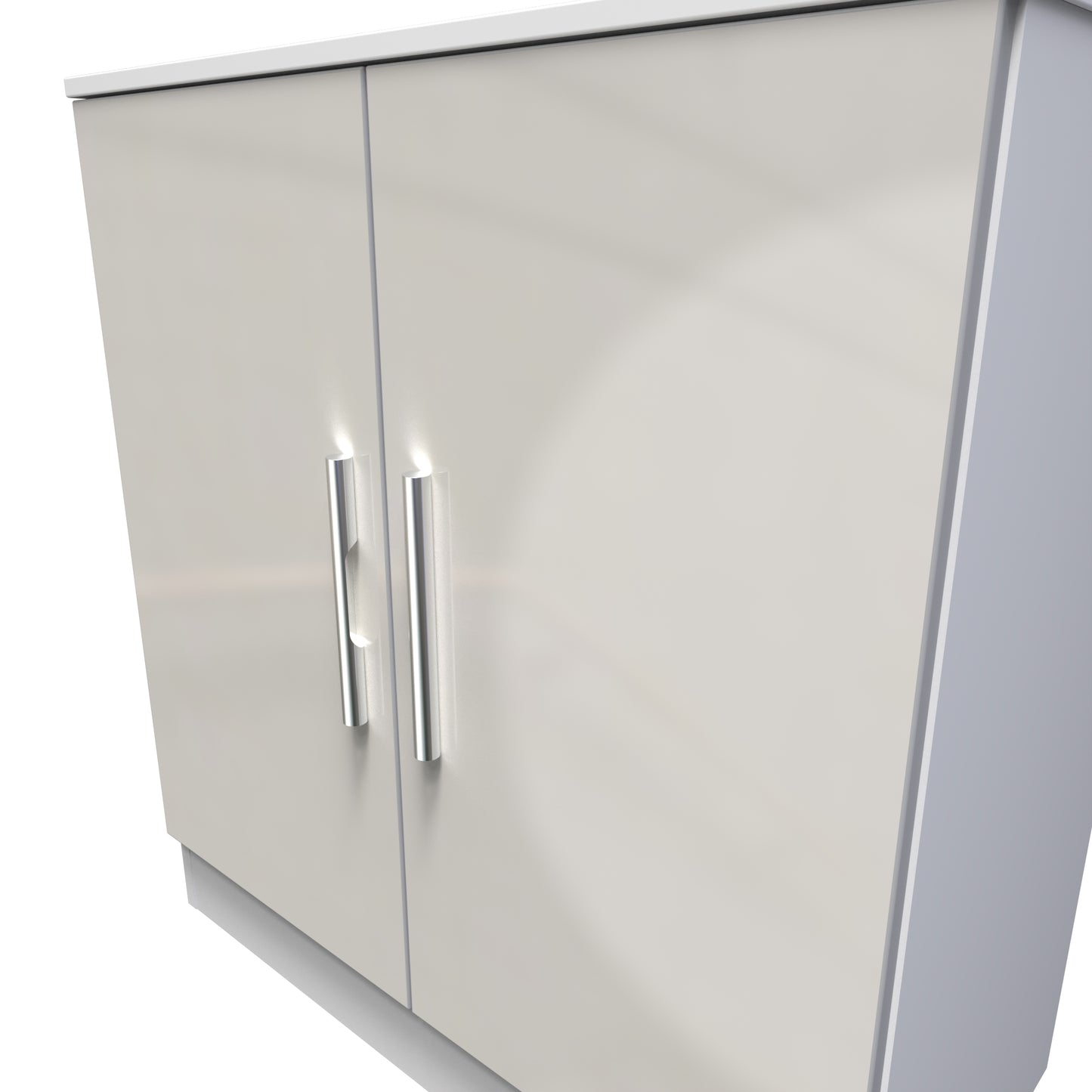 Contrast Cabinet Grey & White 2 Doors 1 Shelf 79cm