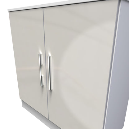 Contrast Cabinet Grey & White 2 Doors 1 Shelf 79cm
