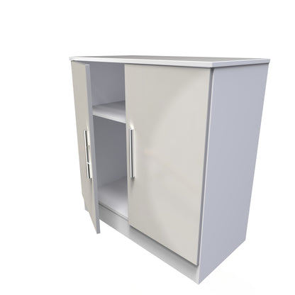 Contrast Cabinet Grey & White 2 Doors 1 Shelf 79cm
