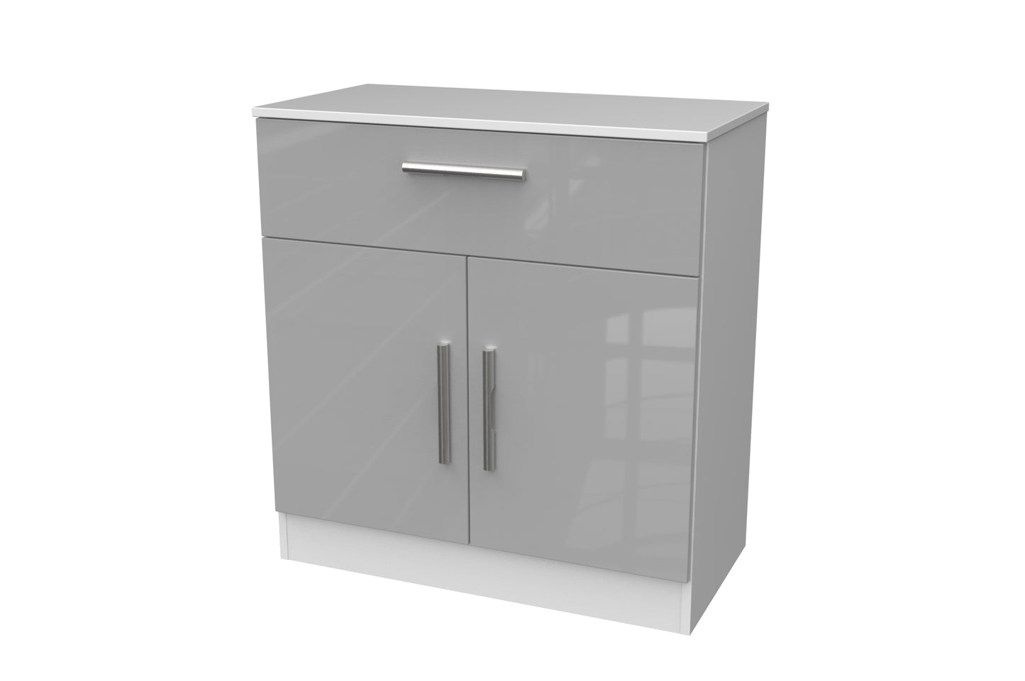 Contrast Sideboard Grey & White 2 Doors 1 Drawer 79cm