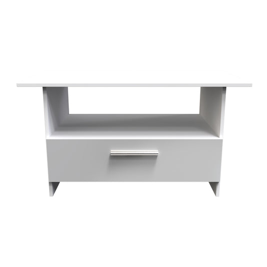 Contrast Coffee Table Grey & White 1 Shelf 1 Drawer 93cm