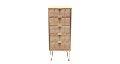 Cube Tall Tallboy Oak 5 Drawers 109cm