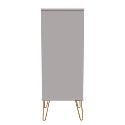 Cube Tall Tallboy Off-White 5 Drawers 109cm