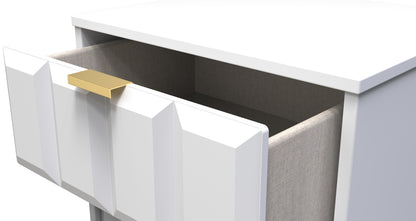 Cube Tall Tallboy White 5 Drawers 109cm