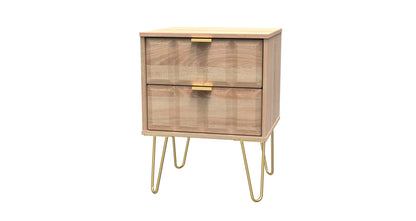 Cube Bedside Table Oak 2 Drawers 60cm