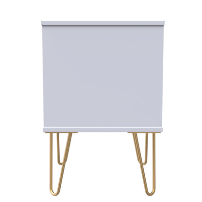 Cube Bedside Table White 2 Drawers 60cm
