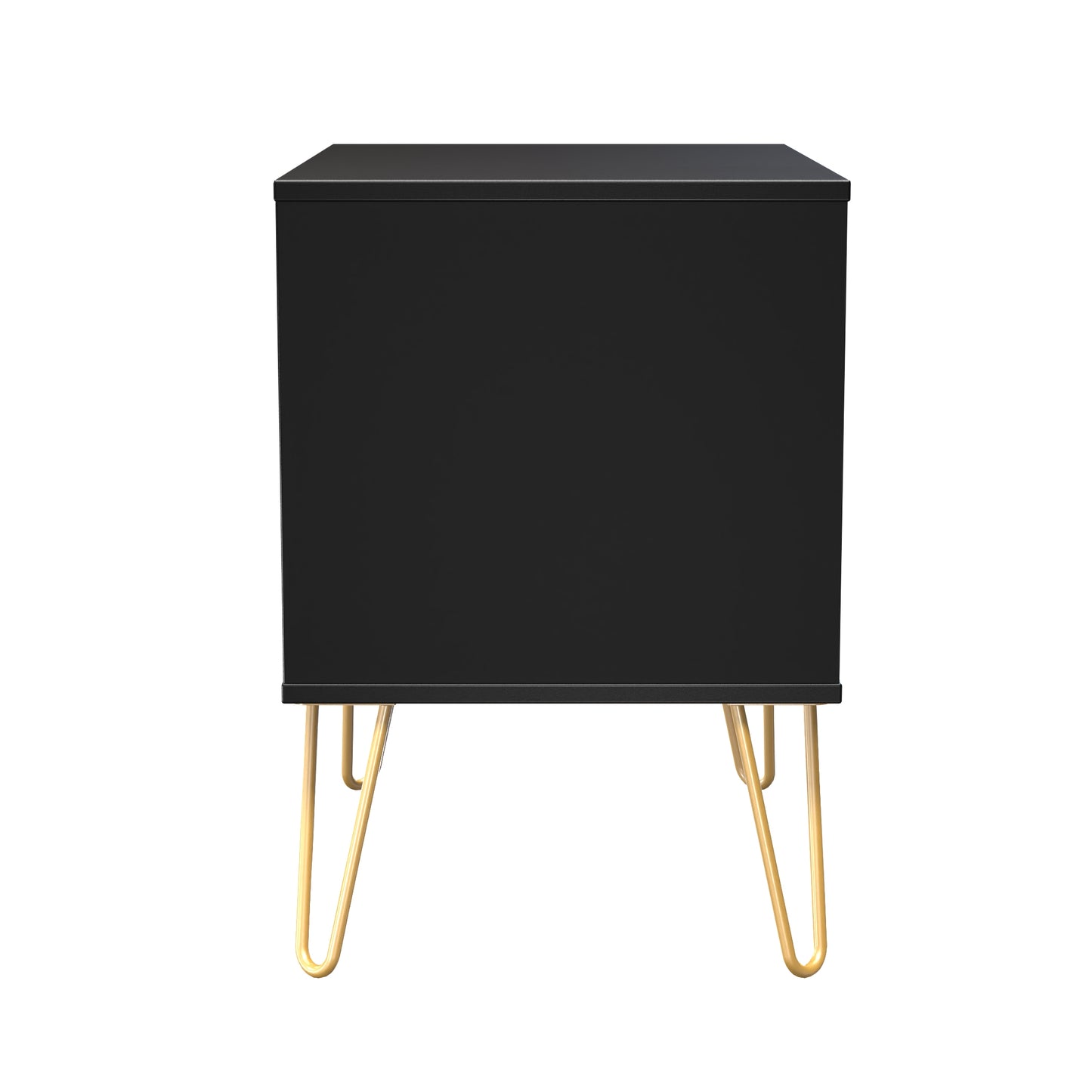 Cube Side Table Black 2 Drawers 60cm