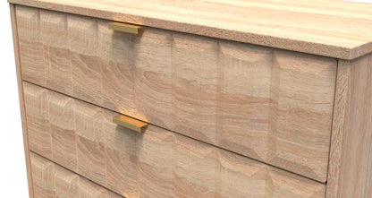 Cube Chest of Drawers Oak 3 Drawers 77cm