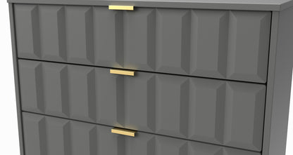Cube Chest of Drawers Grey 3 Drawers 77cm
