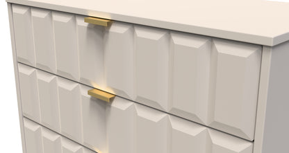 Cube Chest of Drawers Off-White 3 Drawers 77cm