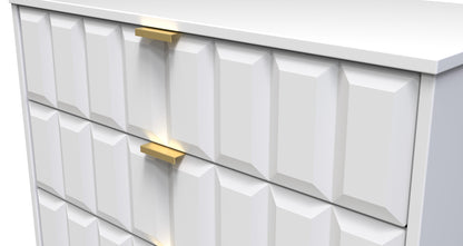 Cube Chest of Drawers White 3 Drawers 77cm