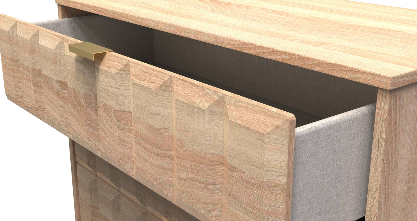 Cube Chest of Drawers Oak 4 Drawers 93cm