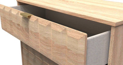 Cube Chest of Drawers Oak 4 Drawers 93cm